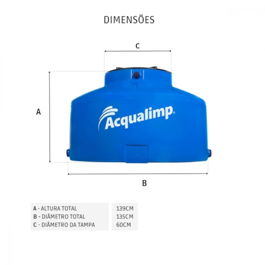 Caixa DÁgua De Polietileno Água Protegida 1750l Acqualimp - Imagem principal - 47759fd0-a0ee-420d-acc1-bae407dfcbf8