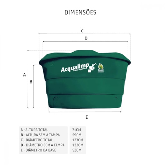 Caixa D'Água Tampa Aberta Green Acqualimp 500L - Imagem principal - 1db946bb-aa64-4dbe-a692-91b1966b38c7