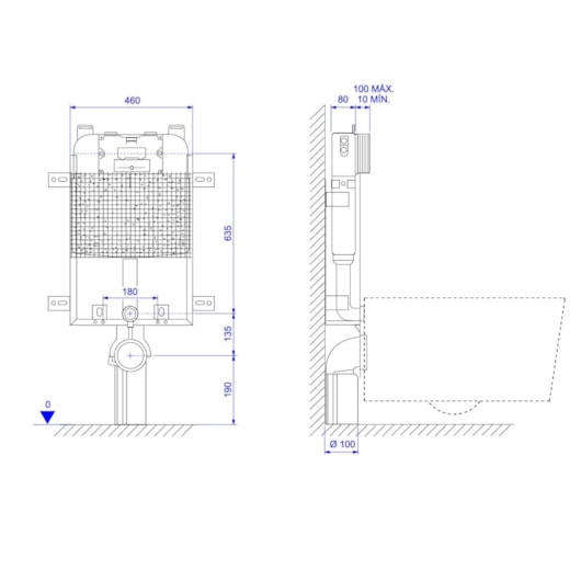 Caixa de Descarga Embutida Mecânica Para Alvenaria Para Bacia Suspensa Deca - Imagem principal - 0e7bdc1f-7e5e-4e06-966d-cfc8b9c426e7
