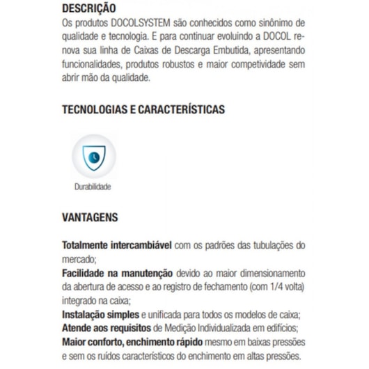 Caixa De Descarga Embutida Para Alvenaria E Drywall Bacia Convencional Docol - Imagem principal - 42b3eb8b-ae90-42e6-a762-010365b9beea