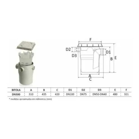 Caixa De Gordura Com Cesto E Tampa 300mm Amanco - Imagem principal - b39e442b-c3ed-4f4c-9fc0-c35cc1397847