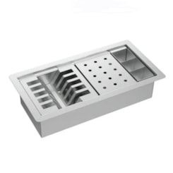 Calha Organizadora Para Cozinha Em Inox Com Sistema De Escoamento  Deca 40cm