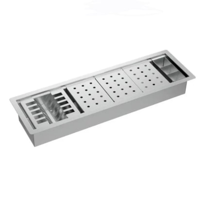 Calha Organizadora Para Cozinha Em Inox Com Sistema De Escoamento  Deca 70cm