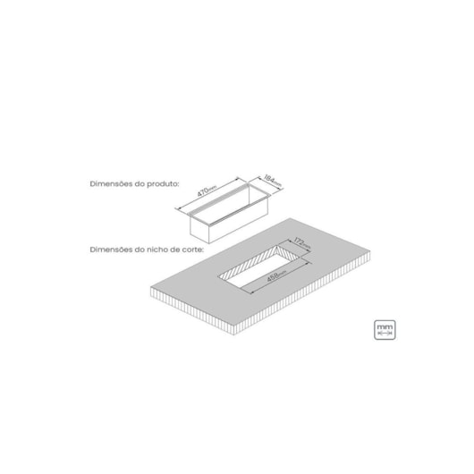 Calha Úmida Em Aço Inox De Sobrepor 45x18cm - Imagem principal - 5b1f5e03-9ae1-4ab4-b511-46be3179c124
