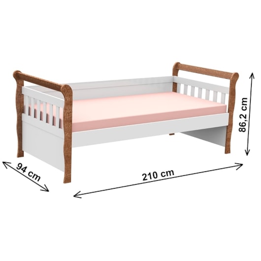 Cama Babá Julia Branco Fosco/amadeirado Carolina Baby - Imagem principal - ce46aab7-0939-4ae3-9dad-4f5d9cba40dc