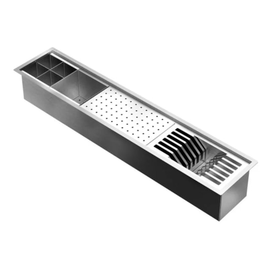 Canal Equipado Com 4 Acessorios DocolFit Aço Escovado Docol 90x15x14,5cm - Imagem principal - fe7e3ade-5c80-4148-bde3-ef74579d5203
