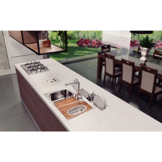 Canal Organizador De Sobrepor Em Aço Inox Scoth Bride Tramontina 75x18cm - Imagem principal - 319b282c-249b-4a9b-ac54-52d71596769e