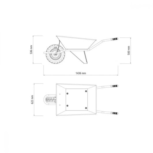 Carrinho De Mão Extraforte 65L Cinza Tramontina - Imagem principal - b50510f2-890a-435a-a2f7-6d10c5cbc817