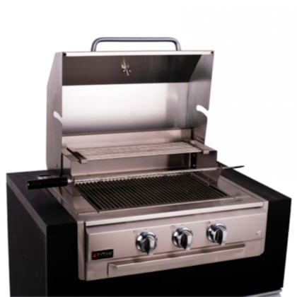 Churrasqueira E Grill A Gás GN Com Tampa E Queimadores Titan
