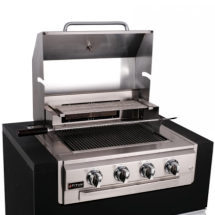 Churrasqueira E Grill A Gás GN Com Tampa E Queimadores Titan