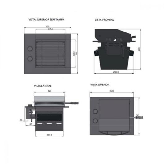 Churrasqueira Grill A Gas Diamond Premium Com Tampa E Termometro GN - Imagem principal - fee3d0f1-d92c-44de-addc-28dd65d06d4e