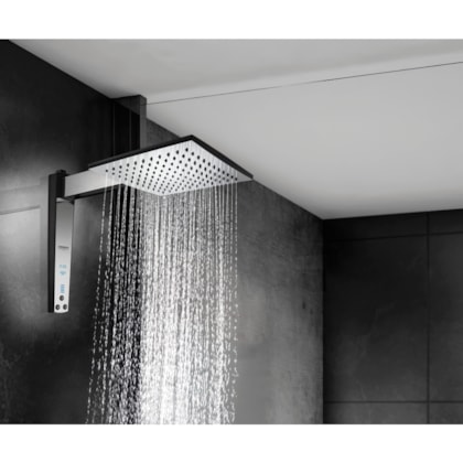 Chuveiro Acqua Century Preto Com Cromado 220V 6800W Lorenzetti