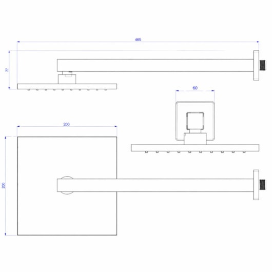 Chuveiro Com Tubo Quadrado Cromado Deca - Imagem principal - 46d77dbc-7516-4b59-92f3-a728b102d252