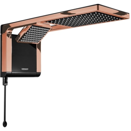 Chuveiro De Parede Acqua Duo Lorenzetti Black/ Rose Gold 127v/5500w