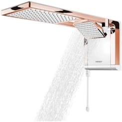 Chuveiro De Parede Acqua Duo Lorenzetti Branco/ Rose Gold 127v/5500w