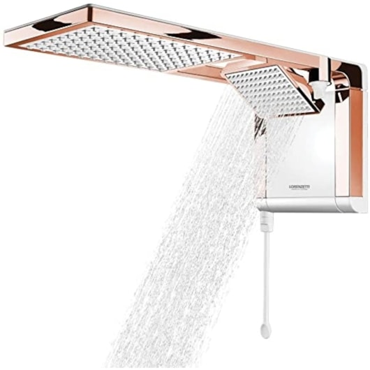 Chuveiro De Parede Acqua Duo Lorenzetti Branco/ Rose Gold 127v/5500w - Imagem principal - 8b3c5f80-00ed-4ba6-858d-5f40c96ee295