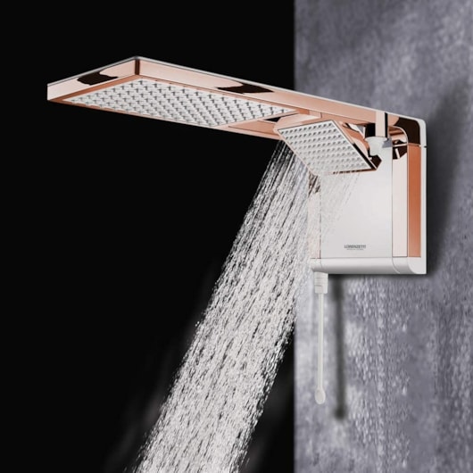 Chuveiro De Parede Acqua Duo Lorenzetti Branco/ Rose Gold 220v/7800w - Imagem principal - 361cd117-33db-4299-99fb-c781fee362ef