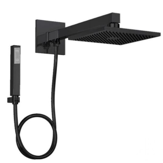 Chuveiro De Parede Quadratta Acqua Plus Quadrado Com Ducha Manual E Desviador Black Matte Deca - Imagem principal - 8bdce3d1-c2c5-4234-8605-a6e3d34dcb69