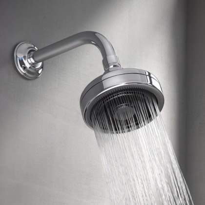 Chuveiro De Parede Redondo Acqua Plus Com Tubo Curvo 1990 Cromado Deca