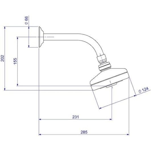 Chuveiro De Parede Redondo Acqua Plus Com Tubo Curvo Gold Deca - Imagem principal - 7d68a89c-ad09-4405-b7ce-6357262b200b