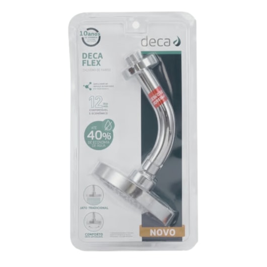 Chuveiro De Parede Redondo Flex Com Tubo Cromado Deca - Imagem principal - f1170a11-d79a-406e-ab38-05ff154ec877