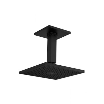 Chuveiro De Teto Quadratta Acqua Plus Quadrado Com Tubo 1992 Black Matte Deca