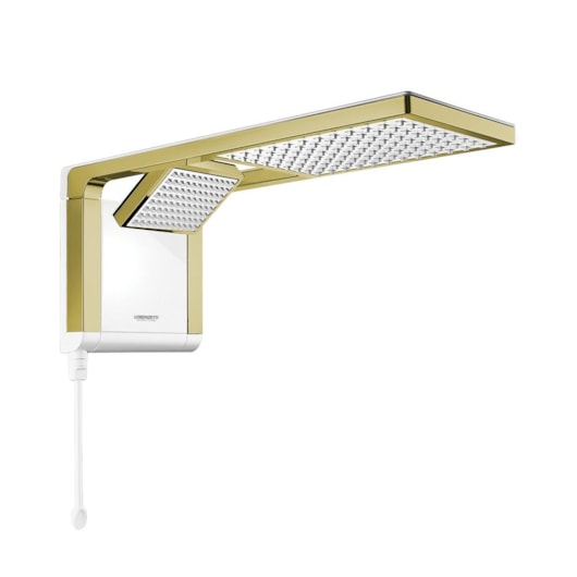 Chuveiro Eletrônico Acqua Duo Branco Matte Gold Lorenzetti 127V 5500W - Imagem principal - d6b90336-672f-4813-9547-9d46e614f52f