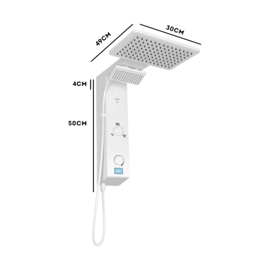 Chuveiro Eletrônico Digital Ducha de Parede Hydra Falls Power Branco 7700W 220V - Imagem principal - 46050329-586f-4bbf-99a1-c114e3888834