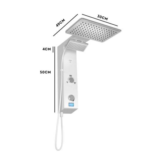 Chuveiro Eletrônico Digital Ducha de Parede Hydra Falls Power Branco E Cromo 5500W 110V - Imagem principal - 24ba0475-8ac1-4531-b0e9-178abd1d3622