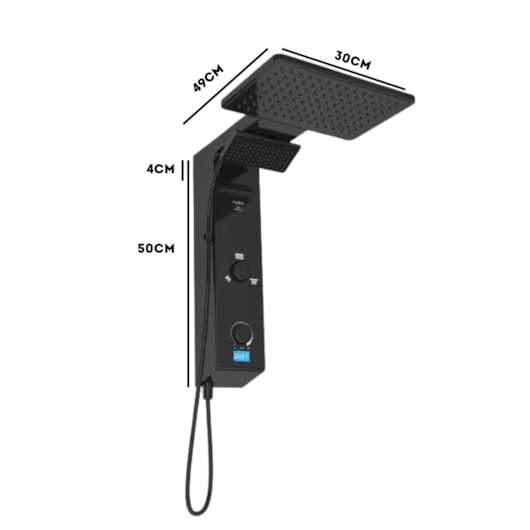 Chuveiro Eletrônico Digital Ducha de Parede Hydra Falls Power Preto 5500W 110V - Imagem principal - c01bc965-2f8f-44aa-b021-fad2a7bcbc3b