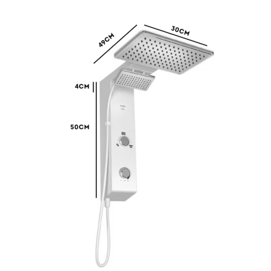 Chuveiro Eletrônico Ducha de Parede Hydra Falls Power Branco E Cromo 5500W 110V - Imagem principal - 58df8282-300a-47ee-b3f9-a551dc636e78
