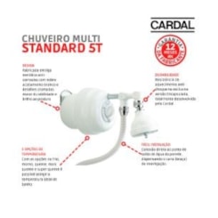 Chuveiro Multitemperaturas Standard 5t 220v Branco Cardal