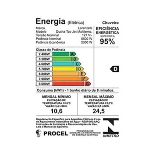 Chuveiro Multitemperaturas Top Jet 220v 6400w Branco Lorenzetti - Imagem principal - 53e360ec-7ead-4265-a1f1-00583c1e85a2