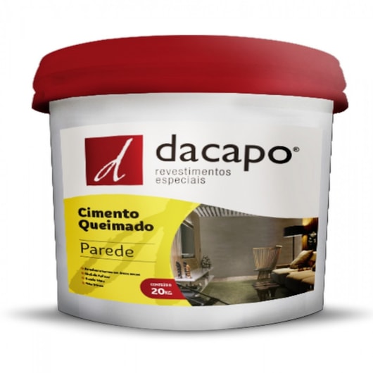 Cimento Queimado Para Parede Branco Dacapo 20kg - Imagem principal - 77d75408-8c52-4afb-8913-b41a627d8b67