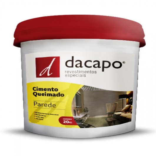 Cimento Queimado Para Parede Concreto Suave Dacapo 20kg - Imagem principal - b09e5300-3e97-4281-a11e-7b28089e2c69
