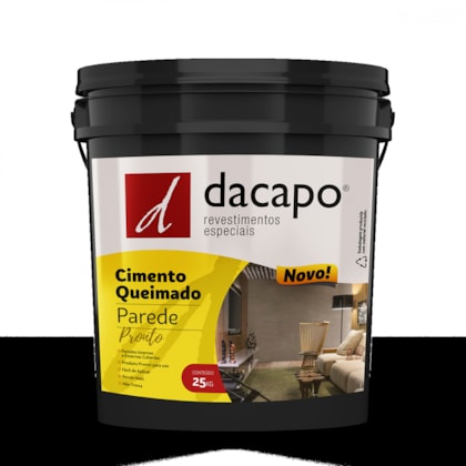 Cimento Queimado Para Parede Pronto Concreto Suave Dacapo 25kg