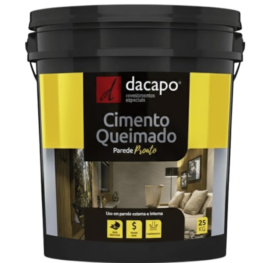 Cimento Queimado Para Parede Pronto Névoa Dacapo 25kg - Imagem principal - 79a57b53-507c-42bc-8e68-9d61d80ca7c7
