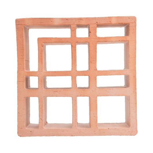 Cobogó Argila Tartan Natural Manufatti 26X26Cm - Imagem principal - 14354add-0679-4e1a-8eae-818f7753188e