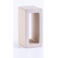 Cobogó Manufatti Porcelana Polígono Cinza Quente 9x18,5cm