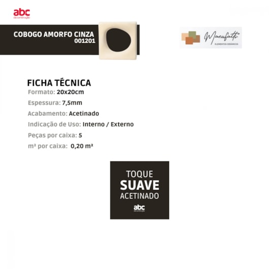 Cobogo Porcelana Amorfo Cinza Quente Acetinado 20x20cm - Imagem principal - 5866934a-517d-467a-b3cf-6af791f8bd7b