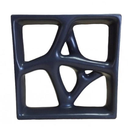 Cobogó Porcelana Rizoma B Preto Acetinado Manufatti 30x30cm