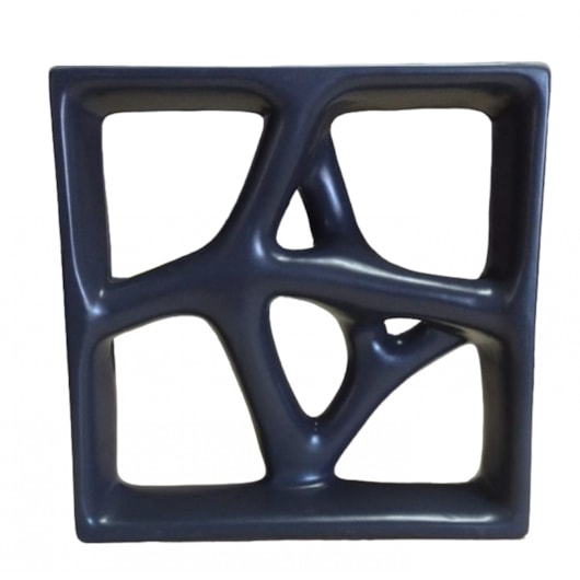 Cobogó Porcelana Rizoma B Preto Acetinado Manufatti 30x30cm - Imagem principal - fbf9920c-aee3-4988-ab23-0e3315d370f7