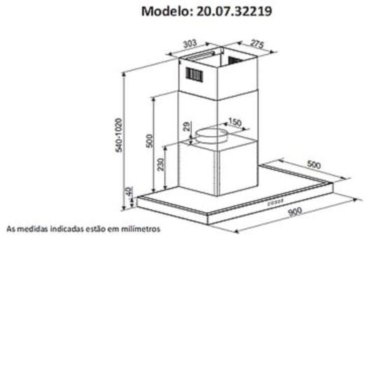 Coifa De Parede Barcelona Debacco 90cm - Imagem principal - b3b58f9c-f5e4-471f-acaf-1f2a6122fbae