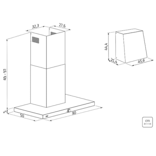 Coifa de Parede Dritta Wall Silent Pro 90 220 V em Aço Inox Tramontina - Imagem principal - 9765a71a-d441-4705-90c4-50f50154b2a4