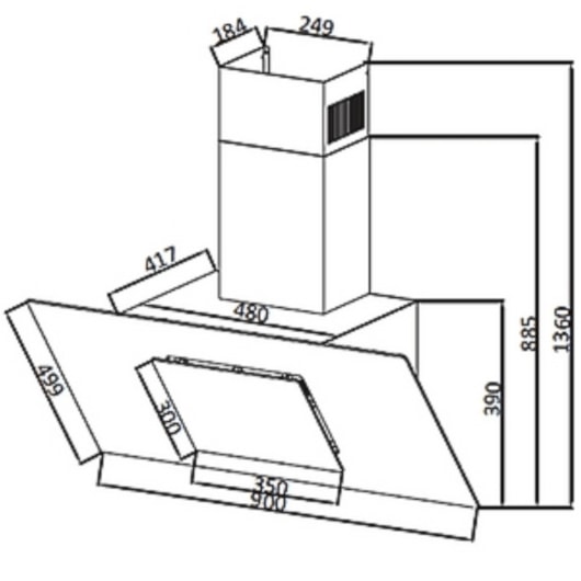 Coifa De Parede Inclinada Montreal Debacco 90cm - Imagem principal - 906d845a-d2c2-4e77-a20e-d19dddcc386b