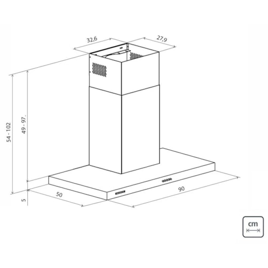 Coifa de Parede New Dritta Wall 90 em Aço Inox 90 cm 127V Tramontina - Imagem principal - 580f6f01-a8b4-4f05-b934-db75be5a15f2