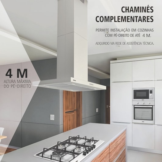 Coifa Em Aço Inox De Ilha Dritta Isla Split 90cm 220v Tramontina - Imagem principal - b7cf2b04-eded-4641-960a-de0c05877382