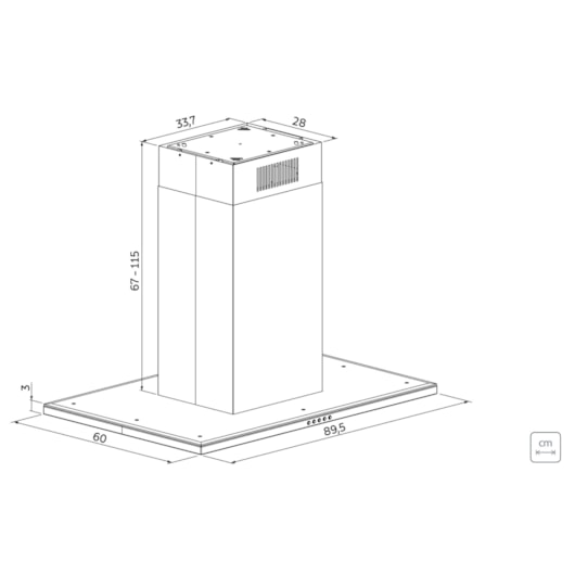 Coifa Slim Isla 90 em Aço Inox com Acabamento Black Steel 220V Tramontina - Imagem principal - 6c409f8a-6d46-4f21-8e6a-4c7852d03c75