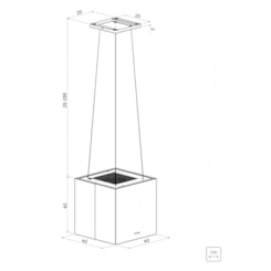 Coifa Tramontina Cube Isla 40 Silent 220 V Em Aço Inox Com Acabamento Black Steel