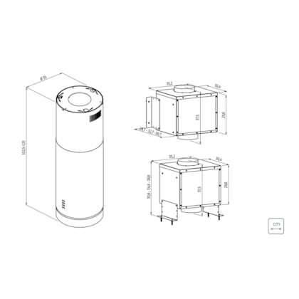 Coifa Tube Isla Split Inox Tramontina 35cm 220V